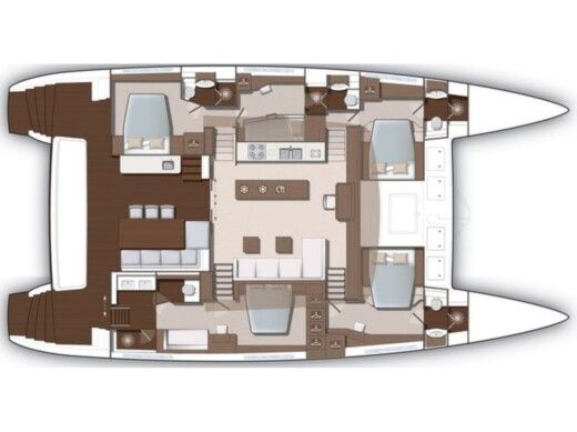 Catamaran Lagoon 630 Boat layout