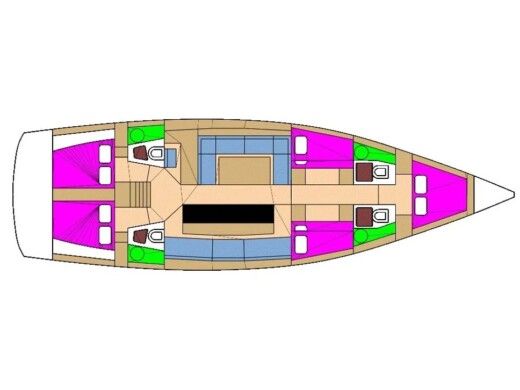 Sailboat  D&D Kufner 54.2 Plattegrond van de boot