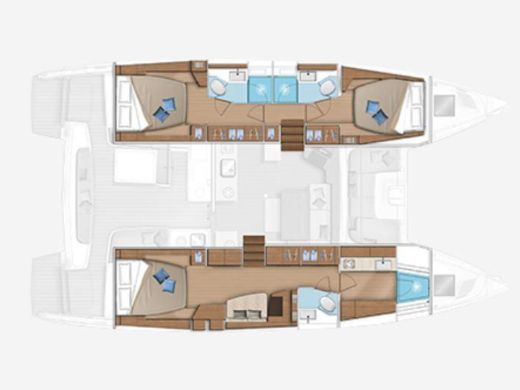 Catamaran  Lagoon 46  Boat layout