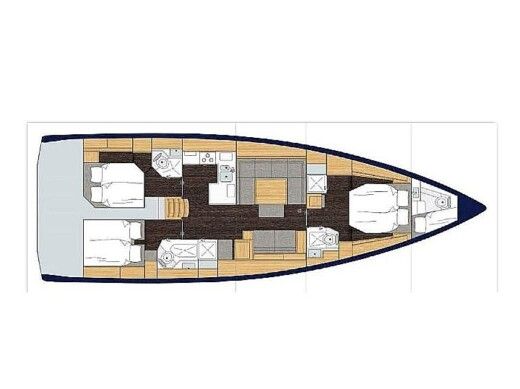 Sailboat  Bavaria C50 Style Plano del barco