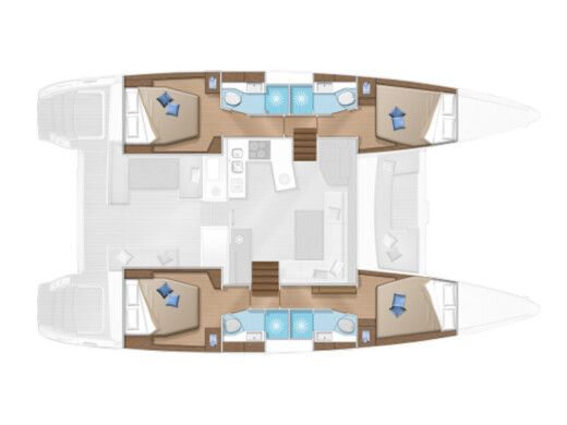 Catamaran Lagoon 450  Flybridge  Boot Grundriss