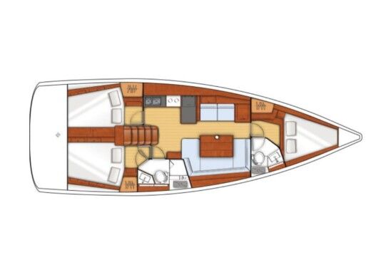 Sailboat  Oceanis 41 Boot Grundriss