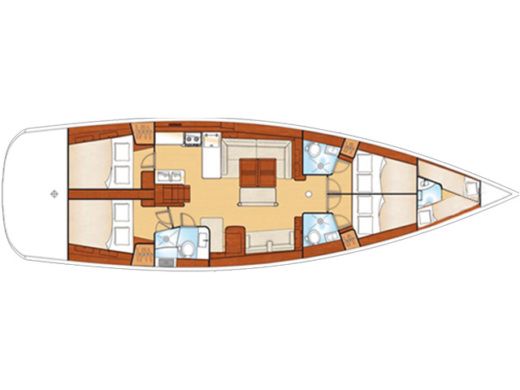 Sailboat BENETEAU OCEANIS 54 boat plan