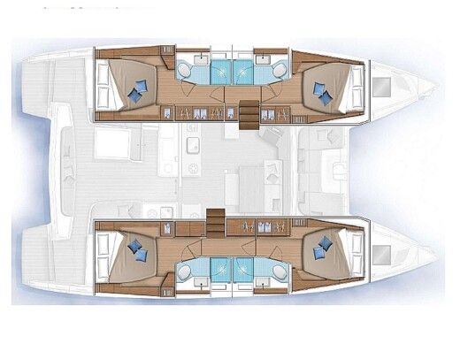 Catamaran  Lagoon 46  Boat layout