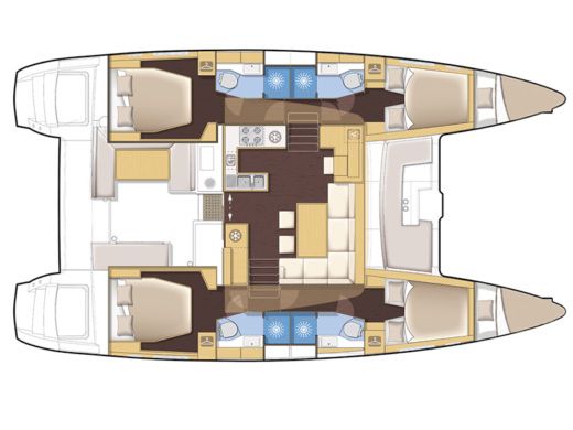 Catamaran LAGOON 450 Boat design plan
