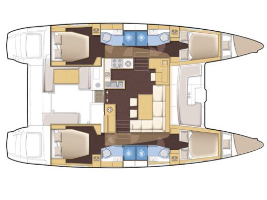 Catamaran LAGOON 450 boat plan