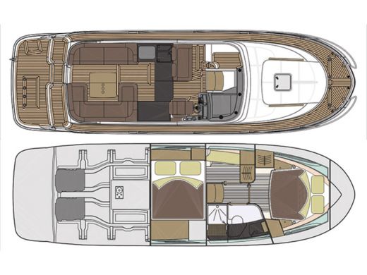 Motorboat Marex 360 Cabriolet Cruiser Boot Grundriss