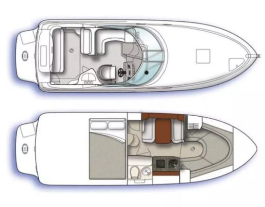 Motorboat Sea Ray 280 Sundancer Plan du bateau