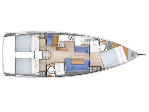 Sailboat  Sun Odyssey 410 Plano del barco