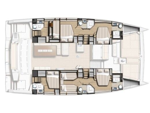 Catamaran  Bali 5.4 Plan du bateau