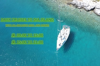 Rental Sailboat Daily Sailing Cruse to Dia island with our BENETEAU CYCLADES 39.3 Heraklion