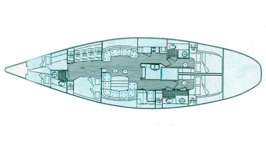 Sailboat Henry Wauquiez Centurion 61 Σχέδιο κάτοψης σκάφους