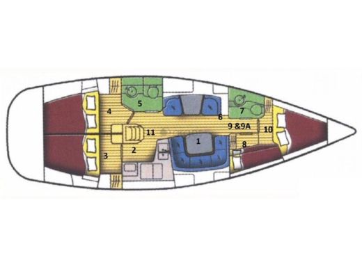 Sailboat Jeanneau Sun Odyssey 43 Boat design plan