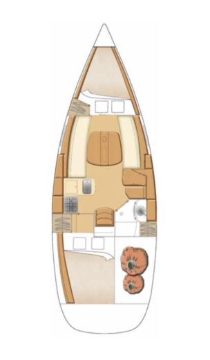 Sailboat Beneteau First 31.7 Plattegrond van de boot