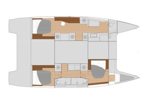 Catamaran  Tanna 47 Boot Grundriss