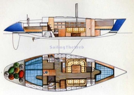 Sailboat Comar Comet 42 Vallicelli Plano del barco