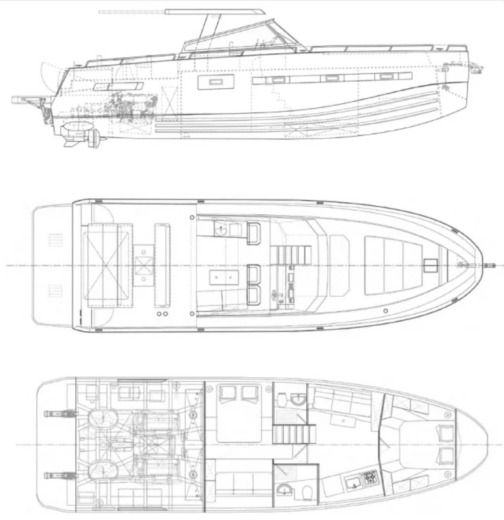 Motorboat Med Yacht MED 52 Plan du bateau