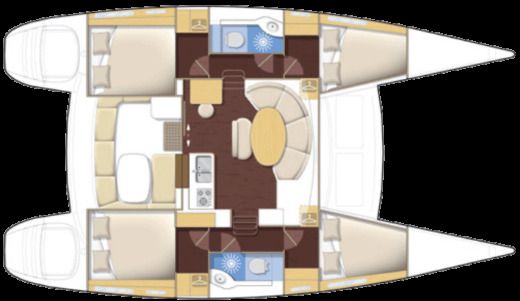 Catamaran Lagoon 380 S2 Plano del barco