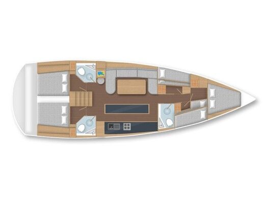 Sailboat D&D Kufner 50 Boat layout