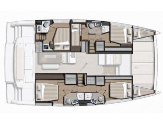 Catamaran  Bali 4.6 OPEN SPACE ( 7 cabins, SOUNTLESS GENERATO Boat layout