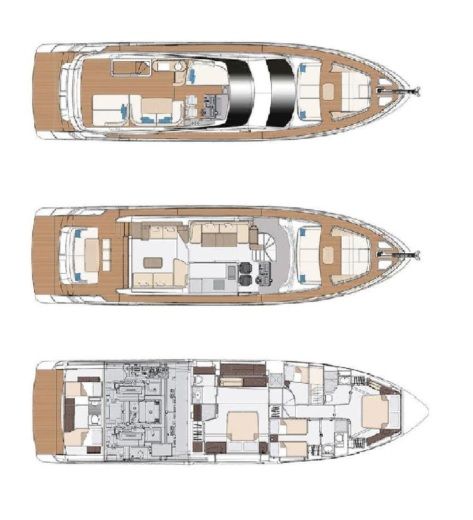 Motor Yacht Azimut Azimut 68 FLY Plan du bateau
