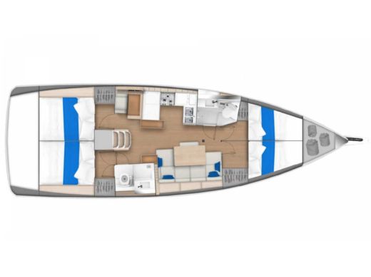 Sailboat  Sunsail 44 SO Plan du bateau