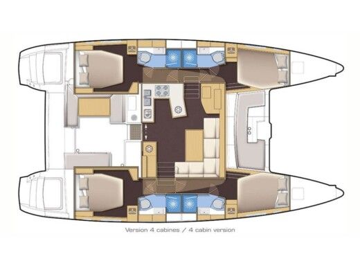 Catamaran  Lagoon 450 Flybridge Boat layout