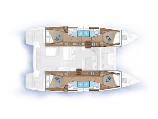 Catamaran  Lagoon 46 New Horizons Boat layout