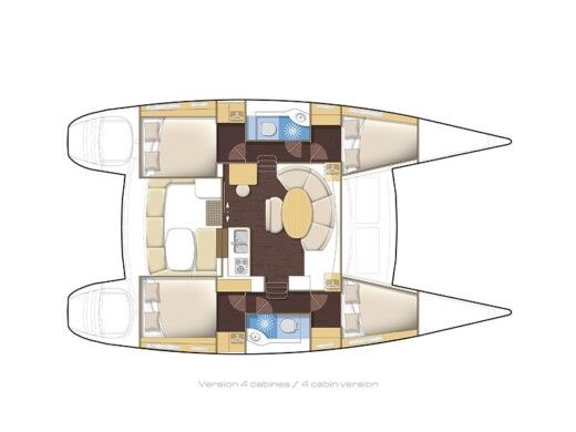 Catamaran Lagoon Lagoon 380 Boat layout