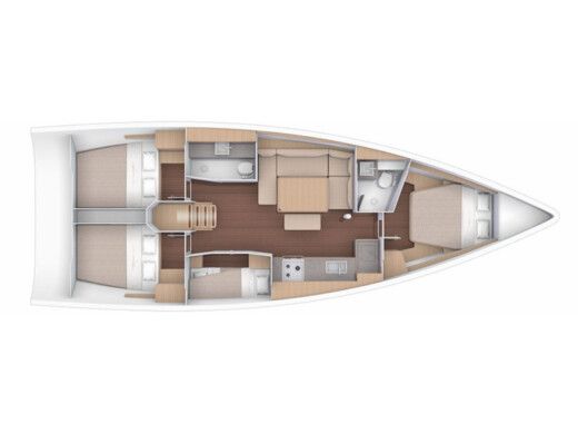 Sailboat  Dufour 430 Plattegrond van de boot