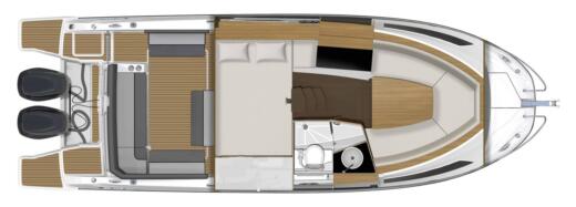 Motorboat Jeanneau Cap Camarat 9.0WA Boat layout