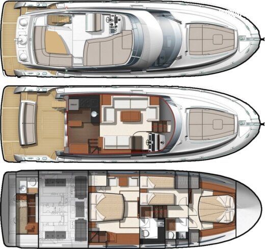 Motorboat Jeanneau Prestige 500 Boat design plan
