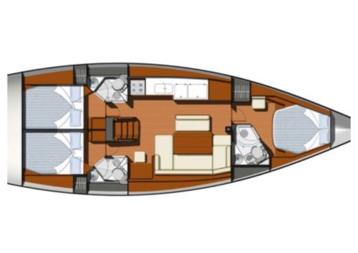 Sailboat Jeanneau sun Odyssey 44i boat plan