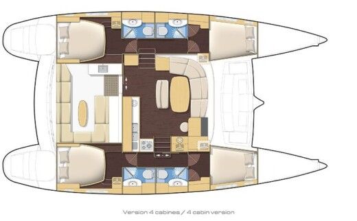 Catamaran LAGOON 440 Charter edition Plattegrond van de boot