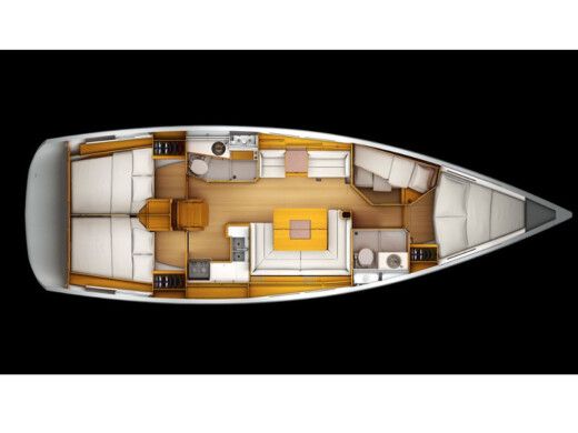 Sailboat Jeanneau Sun Odyssey 439 Boot Grundriss