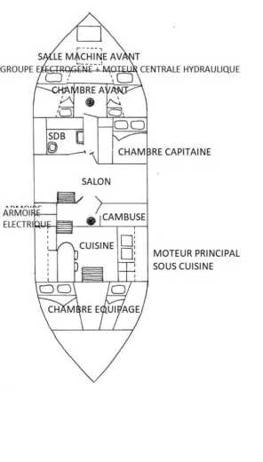 Gulet BRAUER HAMBOURG 1945 goélette bois Plan du bateau