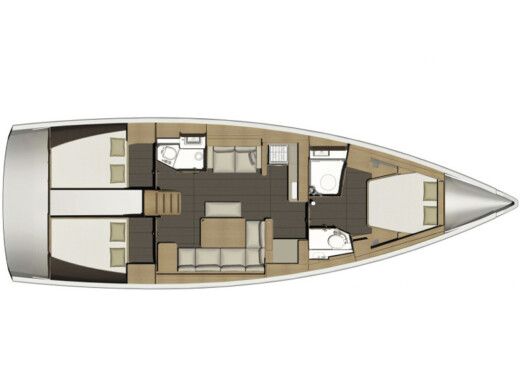 Sailboat DUFOUR 460 Grand Large  Plattegrond van de boot