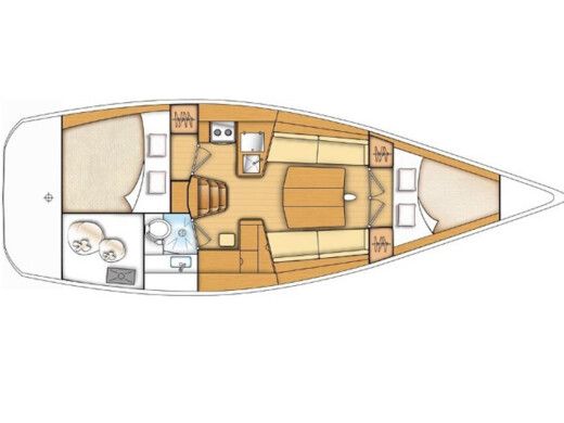 Sailboat Beneteau First 35 Boat layout