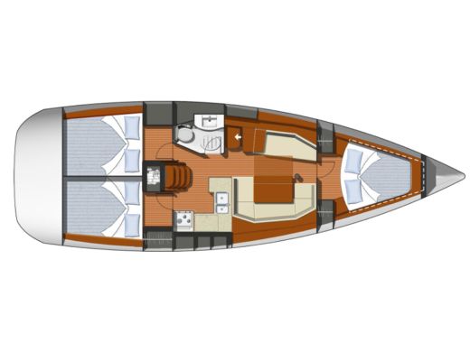 Sailboat Jeanneau Sun Odyssey 39i Plan du bateau