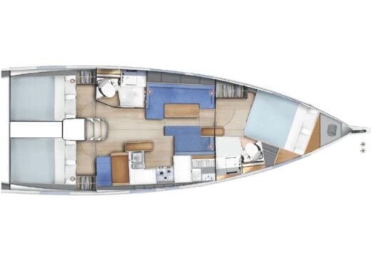 Sailboat Jeanneau Sun Odyssey 410 Boat layout