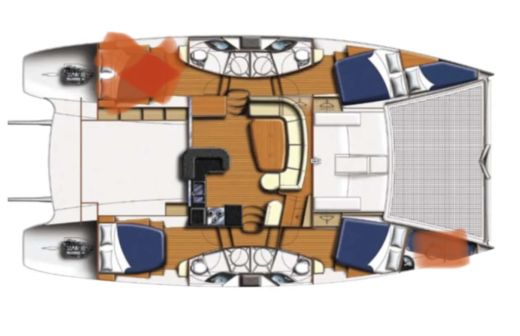 Catamaran Robertson & Caine Leopard 46 Plan du bateau