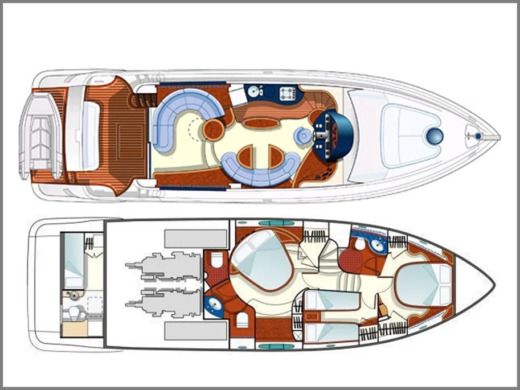 Motorboat Azimut Azimut 55 Plano del barco