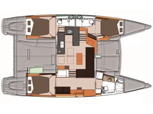 Catamaran  Helia 44 Plan du bateau