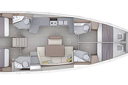 Miete Segelboot Bénéteau Oceanis 47 Marina Frapa