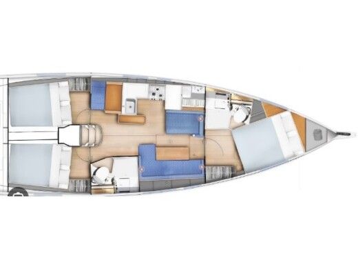 Sailboat  Sun Odyssey 410 Plattegrond van de boot