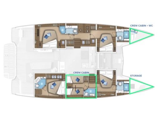 Catamaran  Lagoon 55 Boat layout