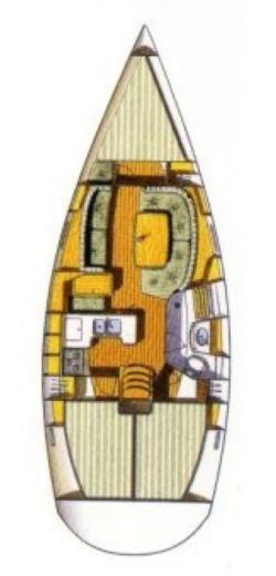 Sailboat Beneteau Oceanis 361 Boat layout