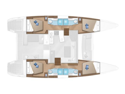 Catamaran Lagoon Lagoon 450  Flybridge  Boat layout