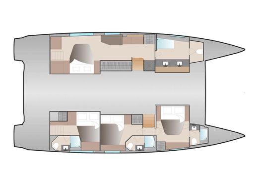 Catamaran  FOUNTAIN PAJOT Aura 51 Boat layout