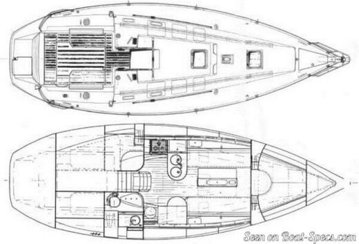 Sailboat Beneteau First 35 Plano del barco